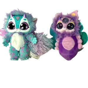 Magic Mixies Lot of 2 Dolls Only Interactive 7" Teal Purple & Magical Gem TESTED